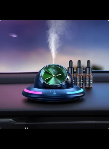 Radiotronics Car Perfume Intelligent Clock Diffuser TYPE-C Car Air Purifier Fragrance For Car Aromatherapy Instrument Perfume Car Accessories