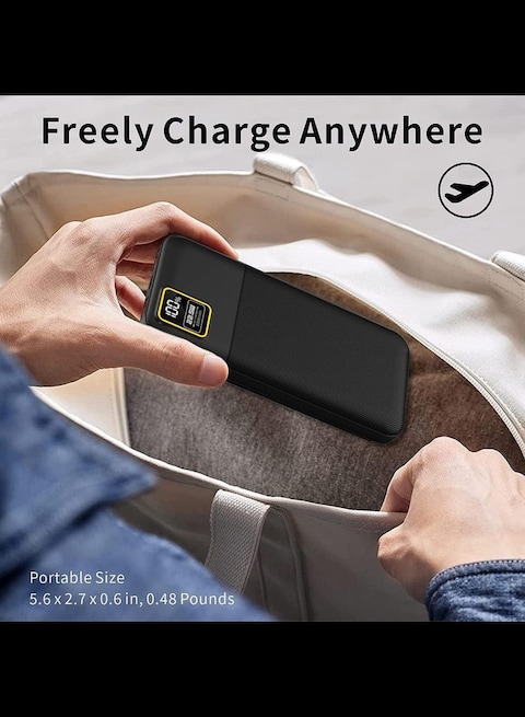 Radiotronics Portable Charger, 22.5W 10000mAh 5V/3.1A Fast Charging Power Bank, USB-C Charger Battery Pack Powerbank with 3-Output & 2-Input LED Display (White)