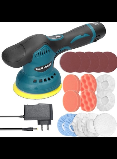 Radiotronics Electric Auto Polishing Machine Electric Polishing Machine Cordless Eccentric Car Polisher 8 Gears of Speeds Adjustable Electric Auto Polishing Machine