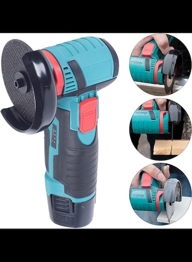 Brushless Cordless Angle Grinder, 12V 19500rmp Mini Grinding Machine Power Tool Rechargeable Polisher Angle Grinder Cutter Grinding Machine