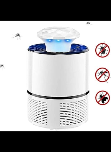 Mosquito Repellent Insect Trap, USB Powered Insect Killer Zapper LED UV Light Fly Inhaler Catcher, Non-Toxic No Radiation Mosquito Repellent with Suction Fan Black,White
