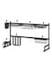 Over Sink Dish Drying Rack Kitchen Counter Storage Shelf Drainer Organizer Utensils Holder Stainless Steel, Black