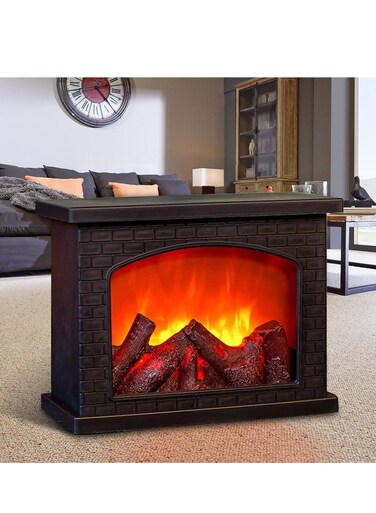 Fireplace Lanterns Decorative,Small Fake Fireplace,Flame Effect LED Fire Lamp,Battery Operated USB Charge Portable Fireplace,Indoor Outdoor Christmas Decoration