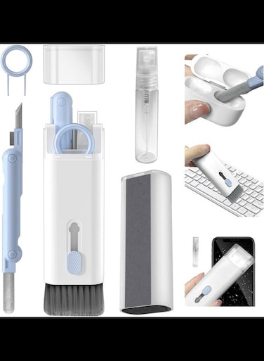 7 in 1 Electronic Cleaner Kit, Keyboard Cleaner Kit with Brush, 3 in 1 Cleaning Pen for Airpods Pro, Keyboard, Laptop, Phone, PC Monitor(Blue)