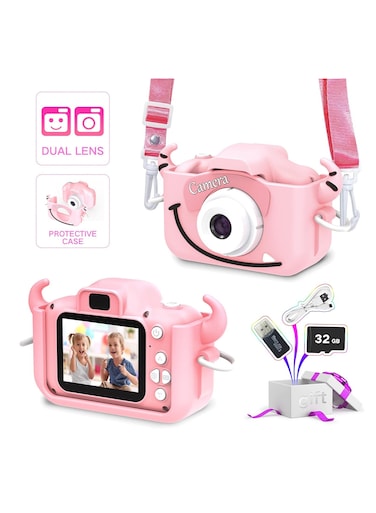 Kids Camera with Silicone Case, Video Camera for Children with Fun Games, Kids Digital Camera with Special Effects, Rechargeable Battery