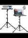 Projector Stand,Laptop Tripod Stand Adjustable Height up to 47.2 Inch with Gooseneck Phone Holder, Portable for Outdoor Movies-Detachable Computer DJ Racks Holder Mount