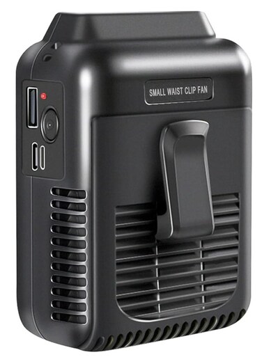 8000mAh Waist Clip Fan, Portable Belt Fan with Rechargeable Battery, Max.32H Working, 3 Speeds, 5200RPM Strong Airflow for Jobsite, Gardening