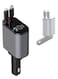 USB Car Adaptor Lighter USB Charger,Car Charging Adapter with Built in Cable,Fast Charging Compatible with iOS and iOS