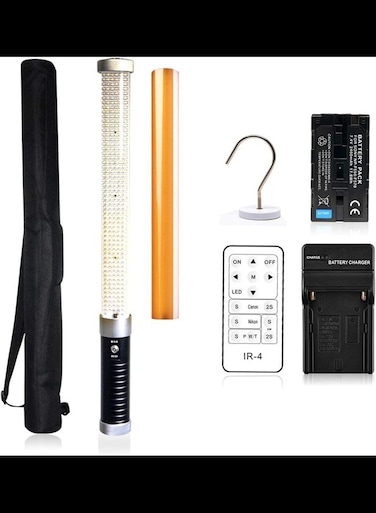 Magic Tube Light, Wand Light Kit, Handheld Led Video Light Wand (Remote +1 Batteries+Charger+Power Adapter)