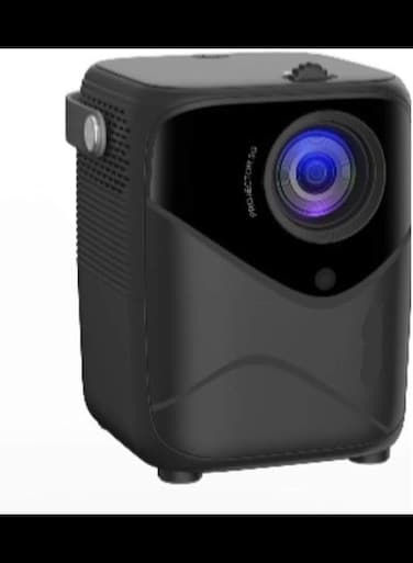 Radiotronics Q1 Portable Video Projector 2.4/5G WiFi Bluetooth Quadrangle Trapezoid 0.8-5M Projection Distance 1920 * 1080 Resolution with Tripod (Black)