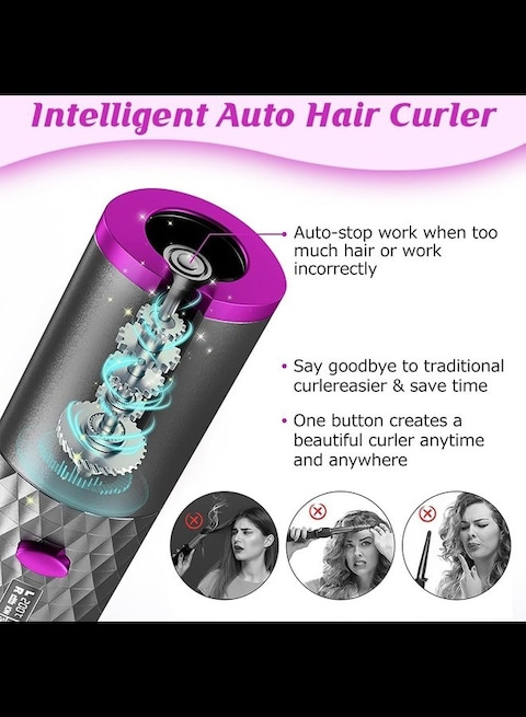 Portable Automatic Rotary Curling Iron, Cordless Auto Hair Curler, Magic Styling Tools Rechargeable Automatic Curling Iron Fast Heating Iron for Styling