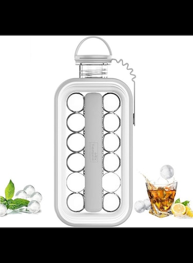 Ice Ball Maker Round Sanitary Ice Cube Tray 2 in 1 Portable Ice Ball Kettle Pop Ice Cube Molds,Makes 17 Ice Balls-Easy Release,Reusable and Flexible