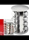 Steel Spice Rack - Round or Square Revolving Stainless Space Saving Kitchen Storage Organizer for Seasoning Dried Herbs (Round 16 Spice Jars)