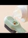 3 in 1 pack Multifunctional Cleaning Brush, Liquid Discharge Bath Brushes, Comfort Grip Soap Dispenser Clean Brush, Soft Bristles Cleaning Tool(Green)