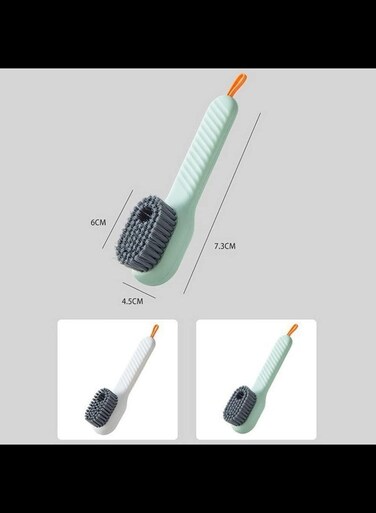 3 in 1 pack Multifunctional Cleaning Brush, Liquid Discharge Bath Brushes, Comfort Grip Soap Dispenser Clean Brush, Soft Bristles Cleaning Tool(Green)