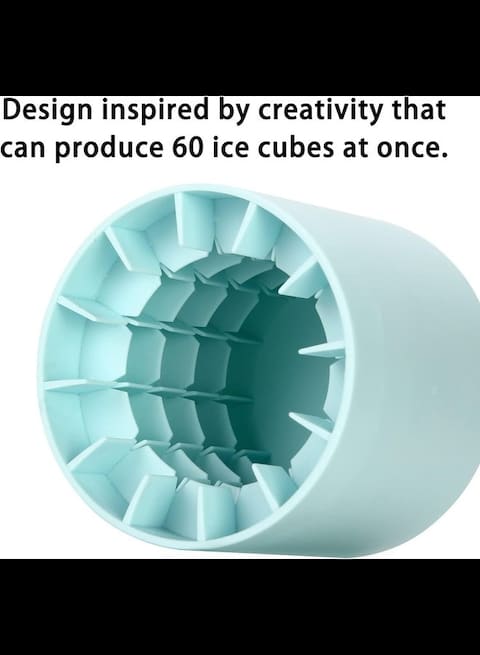 Radiotronics Ice Cube Trays 2PCS,Silicone Ice Cube Molds, crushed ice maker cup,Cylinder Ice Cube Maker Cup,Easy Release Ice Cup,Holds to 60 Ice Cubes Portable Ice Bucket Mold