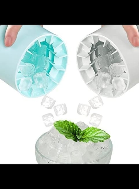 Radiotronics Ice Cube Trays 2PCS,Silicone Ice Cube Molds, crushed ice maker cup,Cylinder Ice Cube Maker Cup,Easy Release Ice Cup,Holds to 60 Ice Cubes Portable Ice Bucket Mold