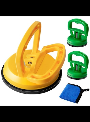 Car Dent Puller Removal Kit, Car Body Dent Ding Remover Repair Puller Sucker, Dent Remover Tool for Car Suction Cup with Cleaning Towel Yellow