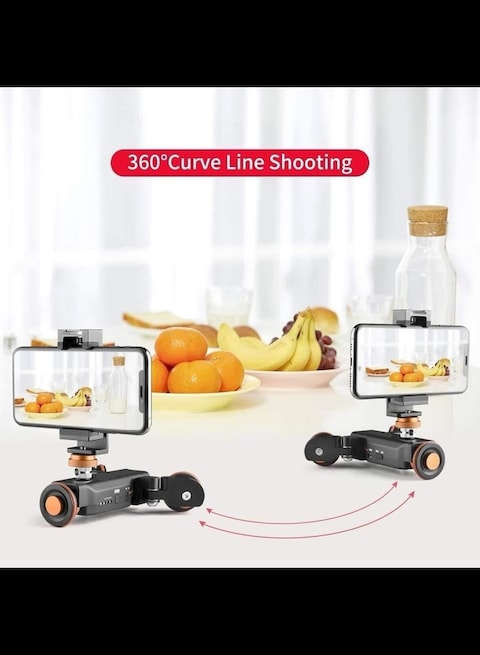 Radiotronics Dolly Motorized Slider Camera with Remote Control, Slider Electric Rail Screw 1/4 "to 3/8" 3 Speed Adjustable, Portable Electric Slider Track