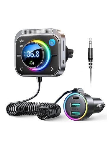 Bluetooth 5.3 FM/AUX Bluetooth Car Adapter, 3 Ports PD&amp;QC 3.0 FM Transmitter for Car, Radio Bluetooth Receiver for Car HD Calling and Enjoy Music