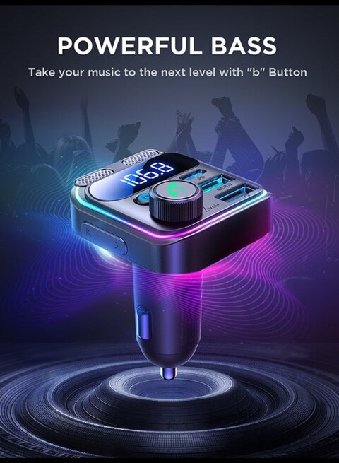 Innovative Dual Microphone Bluetooth Fast Car Charger with Multiple Charging Ports and Smart Connectivity Features