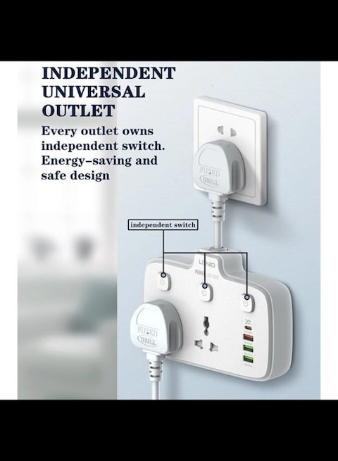 Radiotronics 2 AC Outlets Portable Electrical Extension Socket