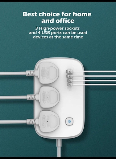 PD 3.0 65W Dual USB + USB-C Ports Power Strip