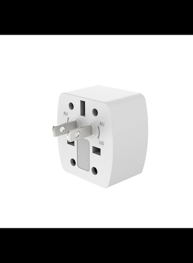 Radiotronics UK/US 2 PIN USA NEMA 1-15P Plug to UK/US/EU/AUS Socket Travel Conversion Plugs,US Plug to Variety of National Socket，Europe to US Plug Adapter, (White)