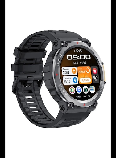 Smartwatch For Men, AMOLED Always On Display Bluetooth Calling Waterproof Fitness Watches Compatible With Android iOS Black