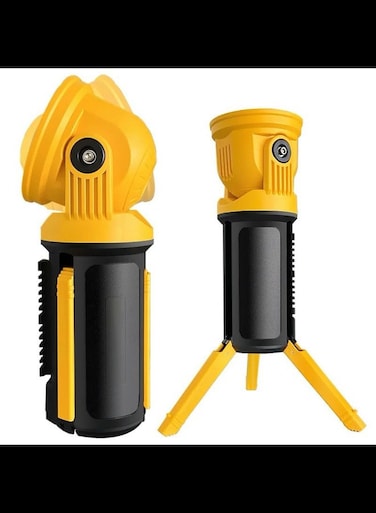 Radiotronics Rechargeable Spotlight Flashlight, 1000,000 lumens 600 Yards Range IP65 Waterproof Spot Lights USB C Recharge (Yellow Plus)