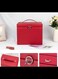 Jewelry Box for Women, Jewelry Organizer with 5 Drawers, Lockable Jewelry Case with Mirror, Portable Travel Case, for Rings, Earrings, Necklaces, Gift, (Red)