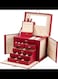 Jewelry Box for Women, Jewelry Organizer with 5 Drawers, Lockable Jewelry Case with Mirror, Portable Travel Case, for Rings, Earrings, Necklaces, Gift, (Red)