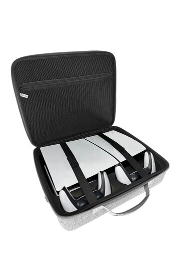 Host storage bag for PS5 Console, Travel Suitcase, Portable Storage Backpack, Scratch-Resistant Portable Storage Bag, remote control (Ash)