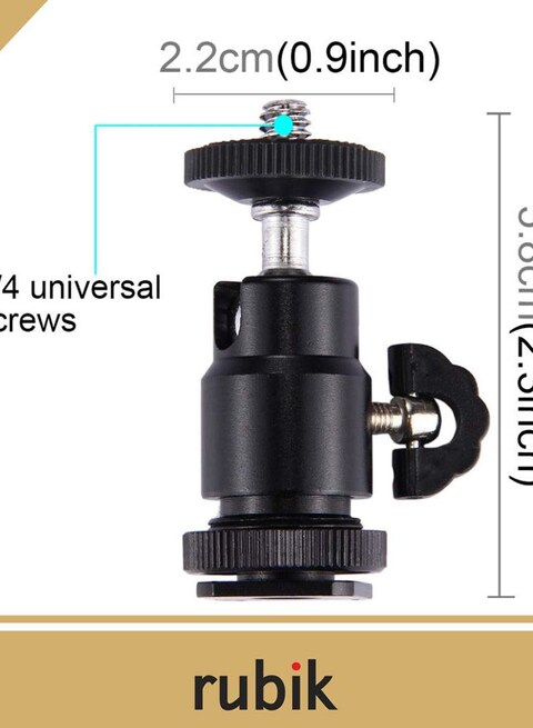 2 Pack Aluminum Alloy 360 Degree Rotating Swivel Mini Ball Head with 1/4&quot; Hot Shoe Mount Adapter for DSLR Camera Like Canon, Sony/Camcorder