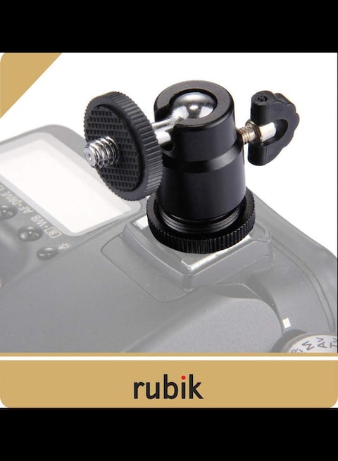 2 Pack Aluminum Alloy 360 Degree Rotating Swivel Mini Ball Head with 1/4&quot; Hot Shoe Mount Adapter for DSLR Camera Like Canon, Sony/Camcorder