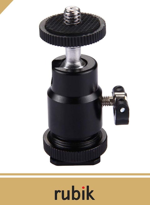 2 Pack Aluminum Alloy 360 Degree Rotating Swivel Mini Ball Head with 1/4&quot; Hot Shoe Mount Adapter for DSLR Camera Like Canon, Sony/Camcorder