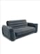 Inflatable Furniture Set with Pull Out Sofa Chair Twin Sized Air Bed Mattress and 2 Pull Out Sofa Bed Sleep Away Futon Couch, Dark Gray