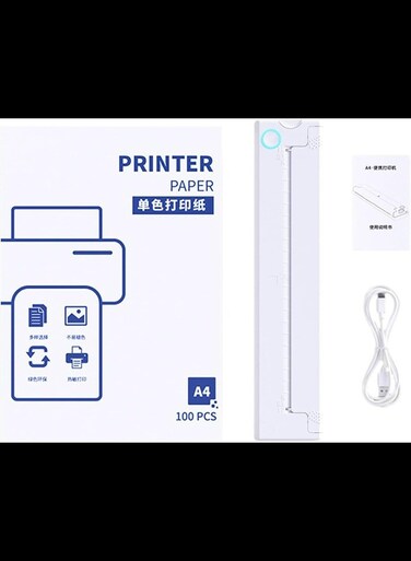 Radiotronics Mini Printer Portable Thermal Printer Inkless Pocket Printer Bluetooth-Compatible Photo Printer for Learning Assistance USB Charging