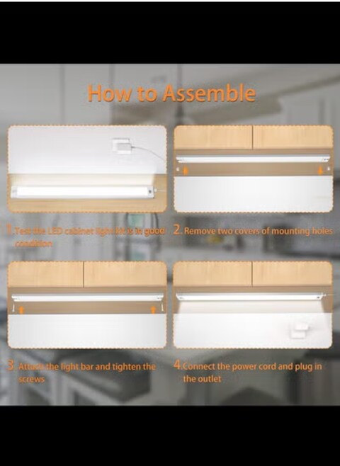 Under Cabinet Lights, 24inch LED Closet Light Wall Lights, Hand Wave Activated-1200LM Large Bright LED Light Bar for Closet, Kitchen, Cupboard