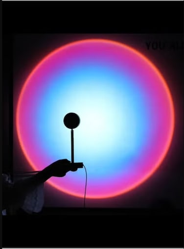 Sunset Lamp Projector, 16 Colors Changing LED Multicolor Sunset Light, 360 Degree Rotation Mellow Rainbow Floor Night Light, Gift for Girlfriend