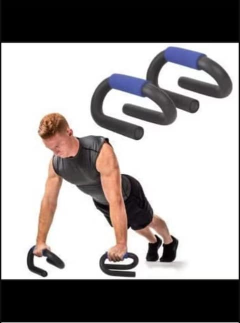 Push Up Bar Stand with Foam Grip Handle for Chest Press, Home Gym Fitness Exercise, Strength Training, Push Up Bar Stand for Men and Women, Gym (Black &amp; Blue Color)
