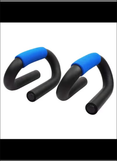 Push Up Bar Stand with Foam Grip Handle for Chest Press, Home Gym Fitness Exercise, Strength Training, Push Up Bar Stand for Men and Women, Gym (Black &amp; Blue Color)