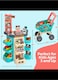 Kids Play Supermarket Set with Scanner -  47 Piece Complete Playset with Cash Register Credit Card Machine Scanner Shop Trolley and Food Gift for Boys and Girls