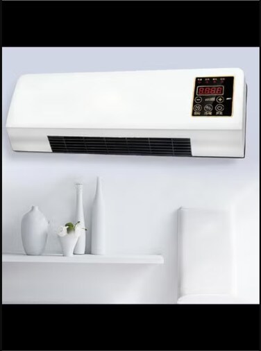 Wall Mounted Heating Machine, Mini Nature Wind and Heating Wall Mounted Fan, Low Noise Touch Control Small Air Cooler Heater Machine for Indoor Outdoor