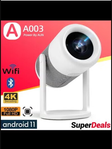 Mini Projector Portable Android 11 Home Theater Cinema Video Projector Bluetooth WIFI Sync IOS Smartphone 1080P 4K Movie