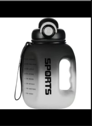 Radiotronics Water Bottle Creative 1.7L, Motivational Gym Water Bottle, Cycling Sipper Bottle with Handle, Clip Lock, Fitness Drink Jug Bottle  Black