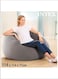 Beanless Bag Chair Inflating Furniture - Bean Bag - 1.14 m x 1.14 m x 71 cm, Grey