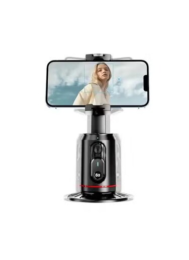 Auto Face Tracking Mobile Phone Holder, 360&deg; Rotation Gimbal Stabilizer Tripod Smart Shooting Camera Mount for Live Vlog Streaming Video (Gimbal+Rechargeable Remote Control+2 LED Lights)