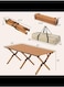 Folding Picnic Table, Roll-Up Aluminum Camping Table with Wood Grain, Portable Low Height Beach Table with Carry Bag for Camping, Picnic, BBQ &amp; Hiking, Easy Assembly