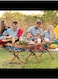 Folding Picnic Table, Roll-Up Aluminum Camping Table with Wood Grain, Portable Low Height Beach Table with Carry Bag for Camping, Picnic, BBQ &amp; Hiking, Easy Assembly